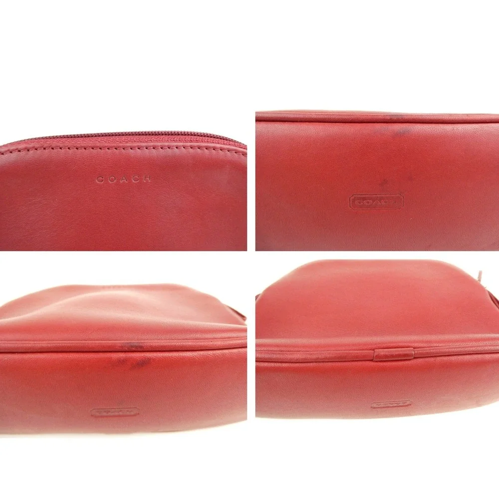 Coach red leather